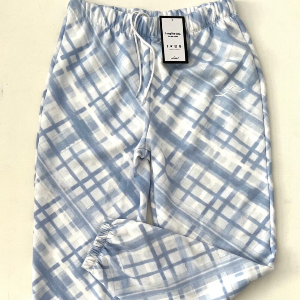 LAZYPANTS Cozy Sweatpants Blue  White